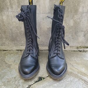 *******SOLD******(Dr Martens Tori Double Zip Black Combat Boots Size 6/UK 4/37